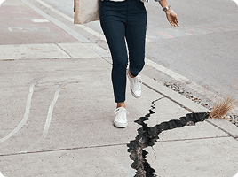 Cracked sidewalks